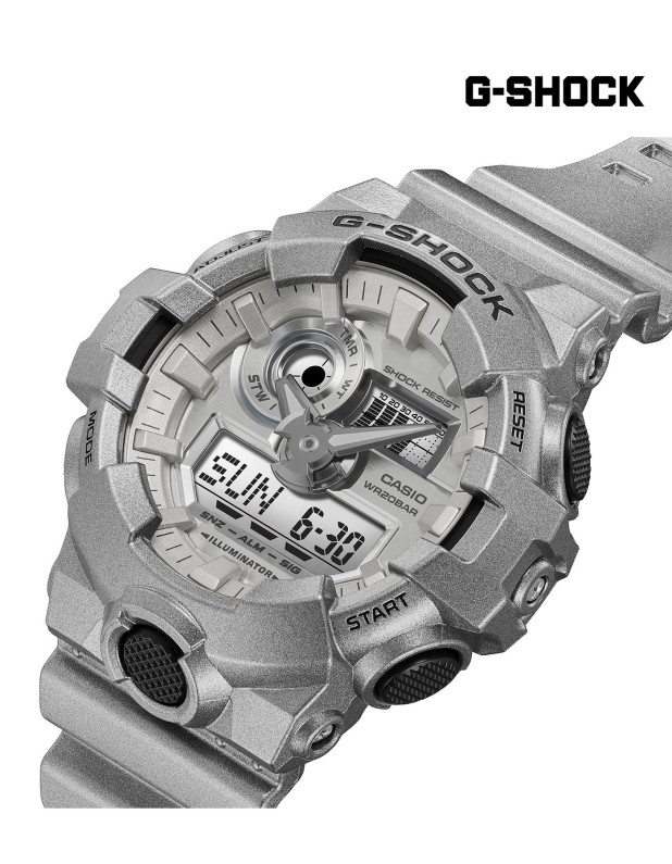 Casio G-Shock Retro Futuristic Design Metallic Silver Men's Watch