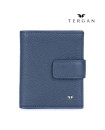 TERGAN Leather Navy Blue Wallet