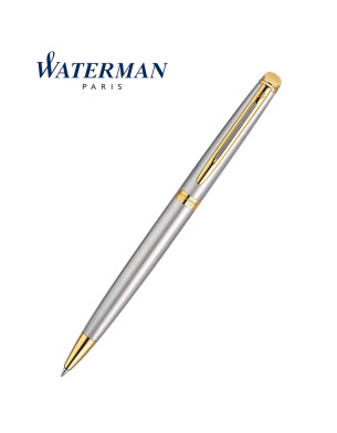 WATERMAN HEMISPHERE S. Steel Gold Trim Ballpoint Pen